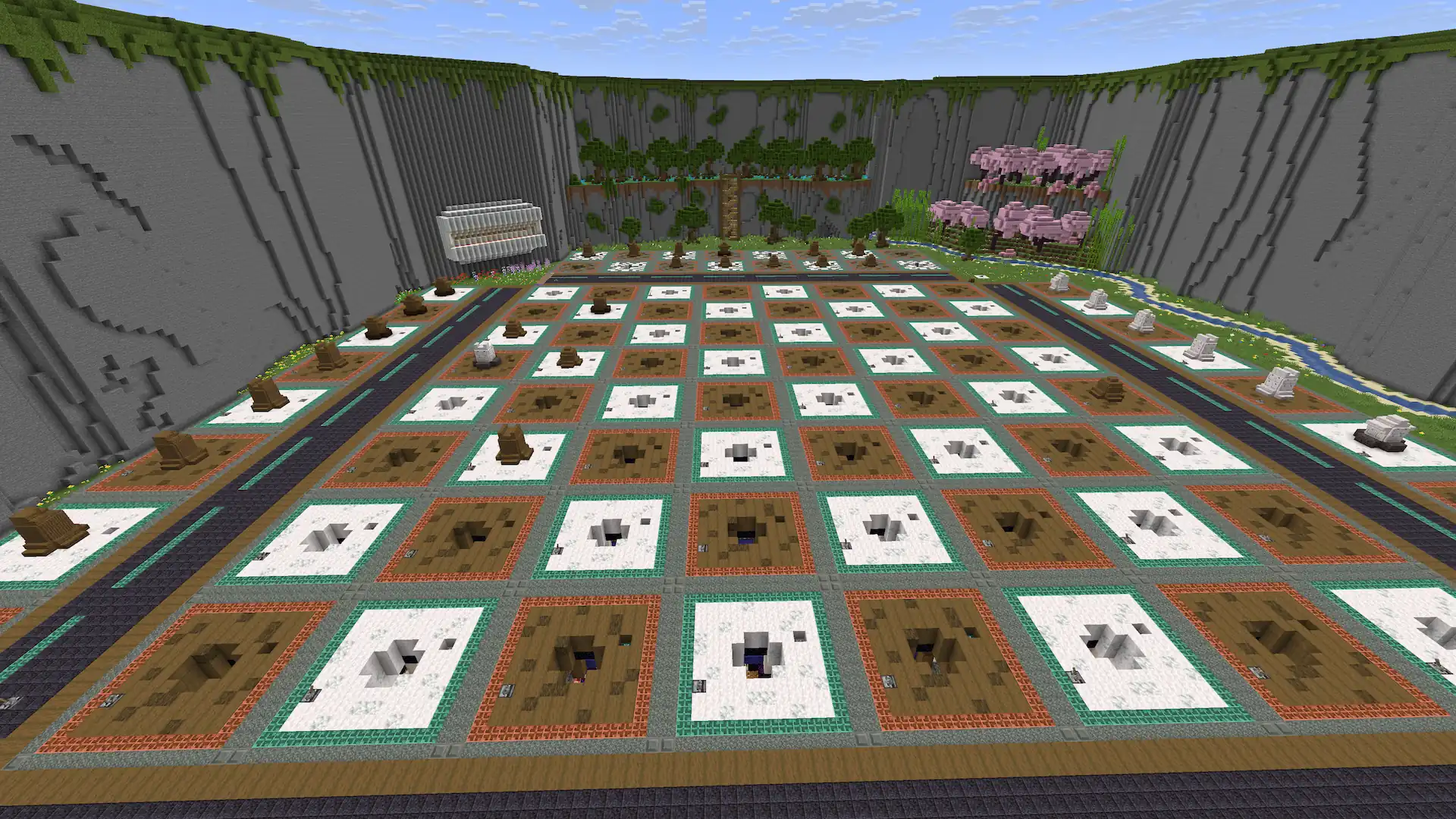 A pawn selected on the Chess Valley board with valid move squares highlighted