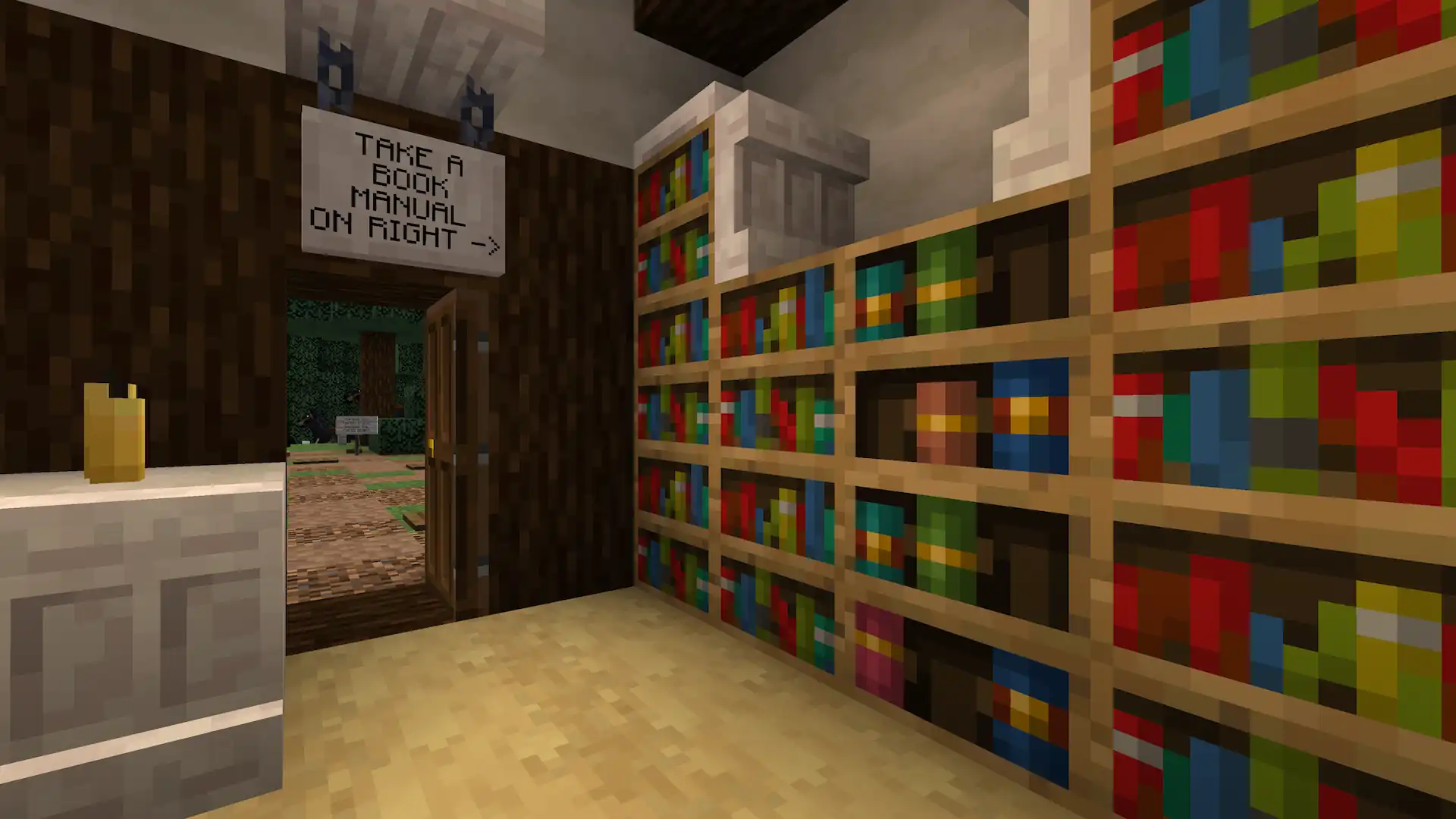 The in-world manual book available at the spawn point of Chess Valley