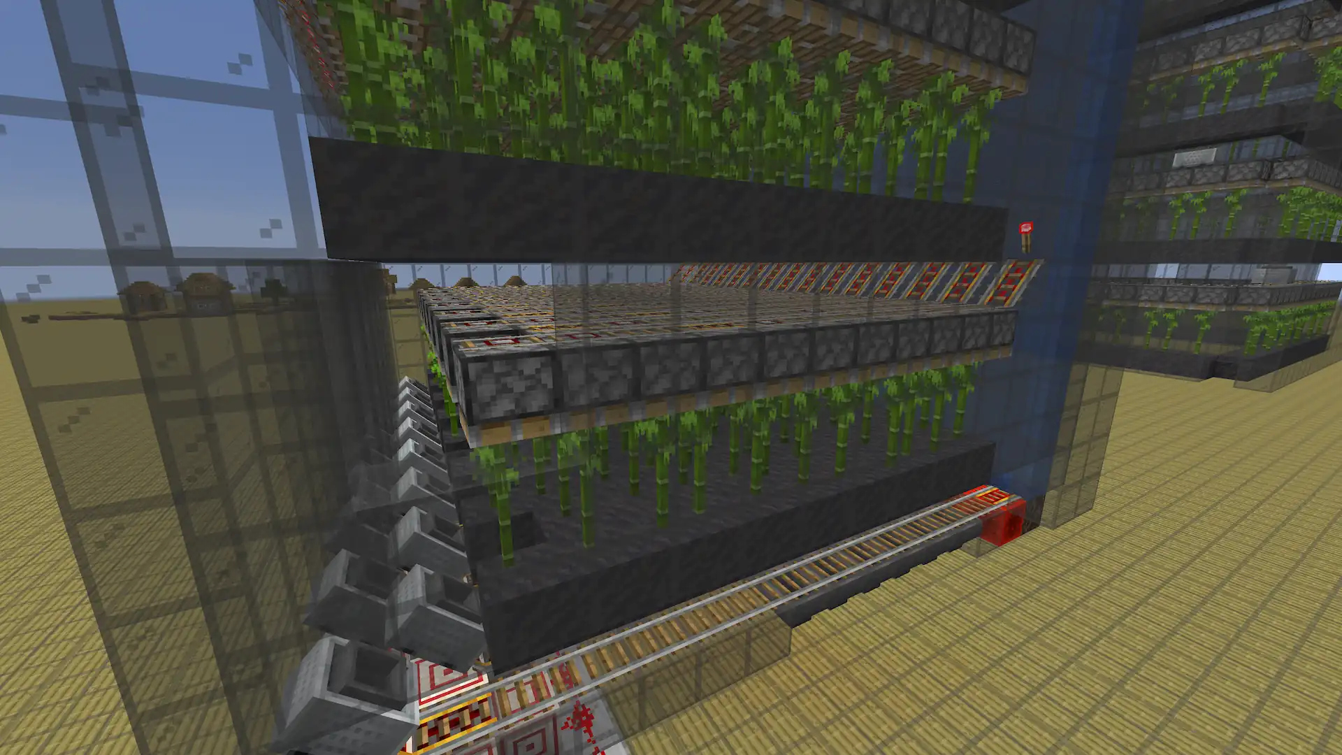 Side view of the detector rail bamboo farm