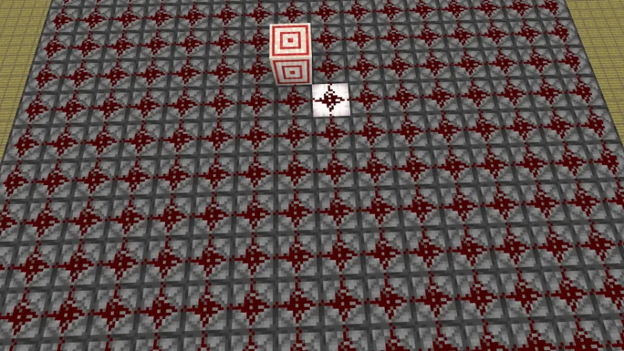 Top-down view of the timed bamboo farm