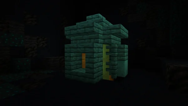 The lantern prize — a teal prismarine lantern with a glowing strip